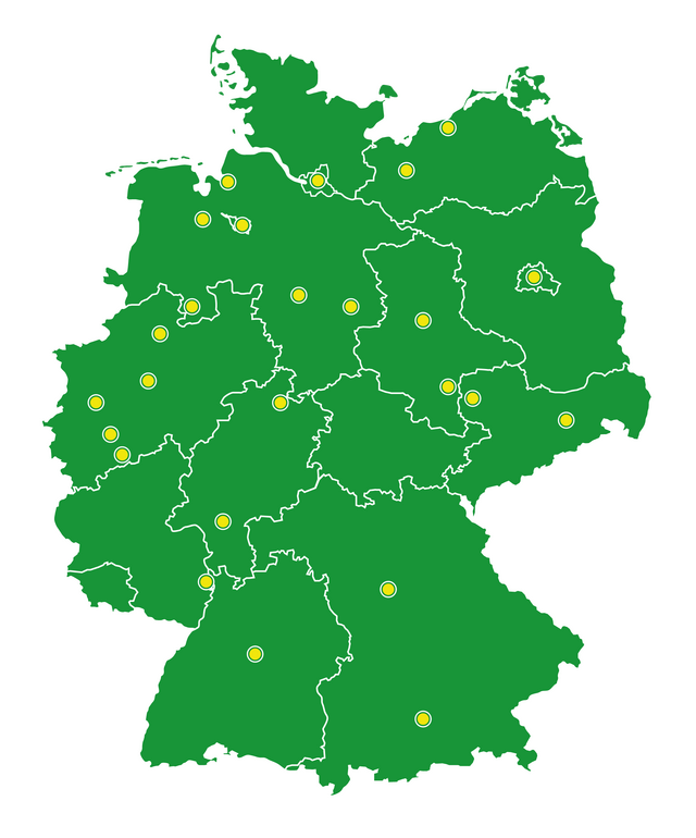 Unsere Spielorte: Hamburg, Bremen, Bremerhaven, Oldenburg, Osnabrück, Münster, Hannover, Braunschweig, Kassel, Dortmund, Düsseldorf, Köln, Bonn, Frankfurt, Mannheim, Stuttgart, München, Nürnberg, Schwerin, Rostock, Berlin, Magdeburg, Halle Leipzig Dresden